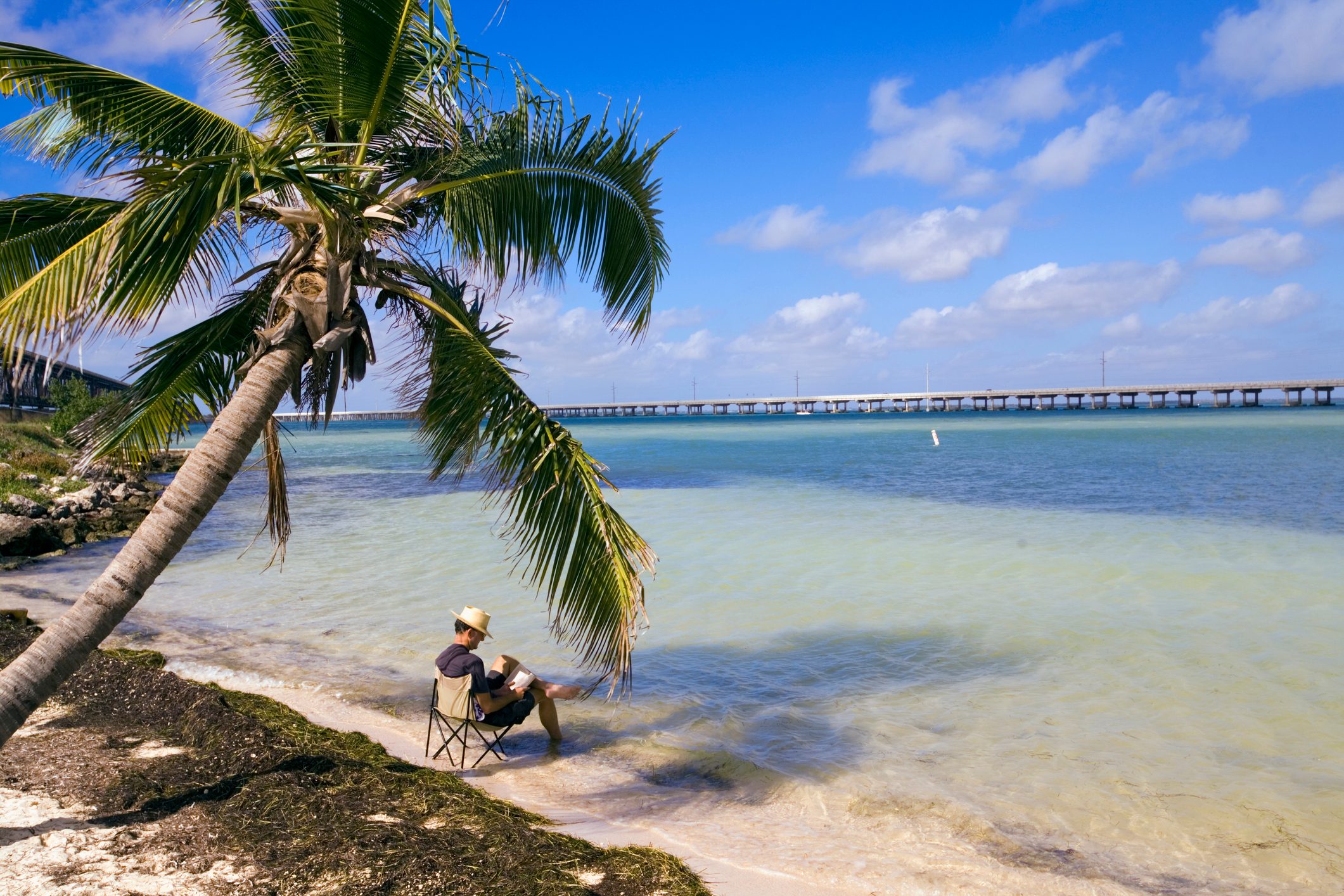 Man Relaxing in Bahia Honda State Park