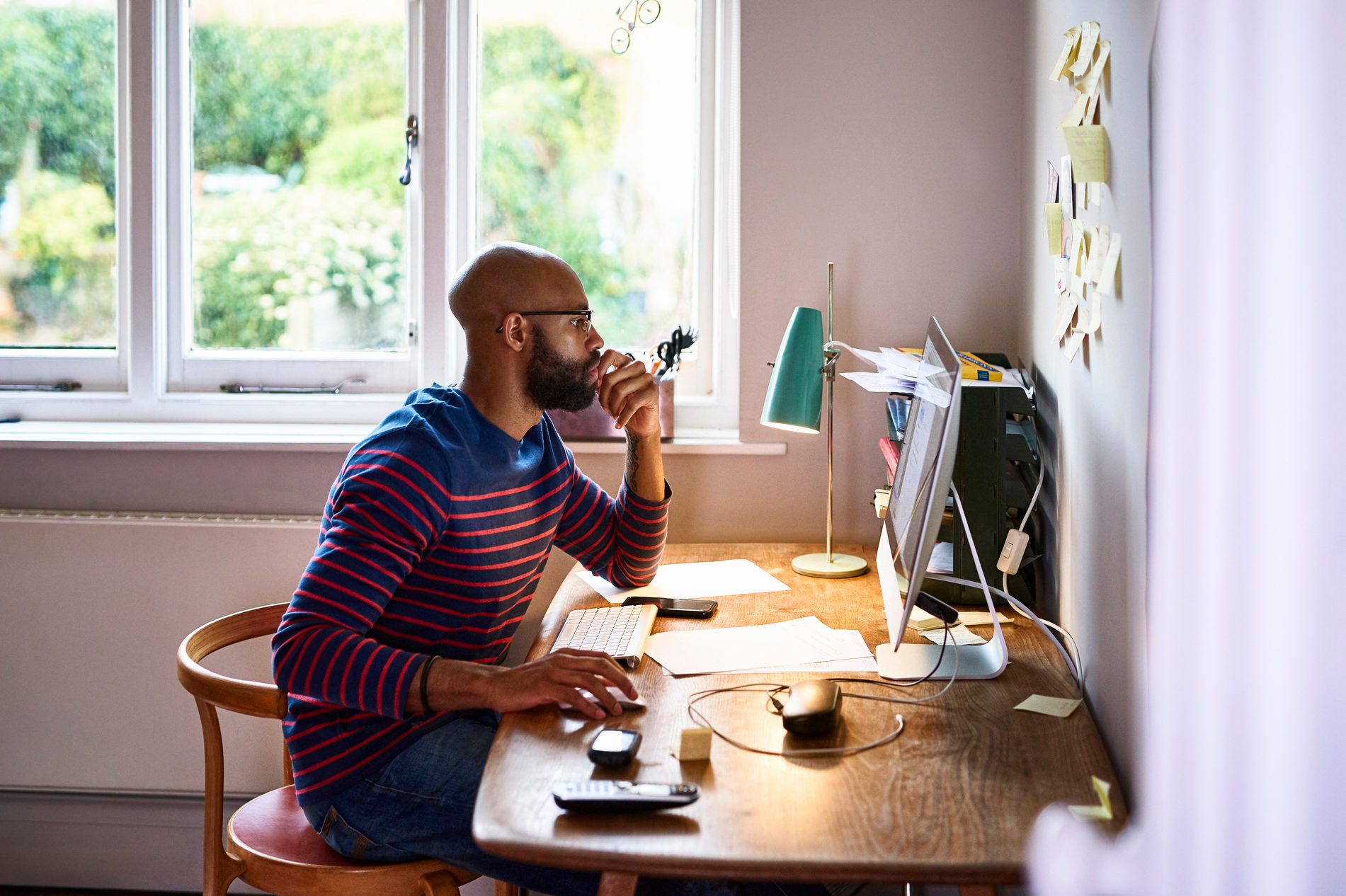 Man working at home