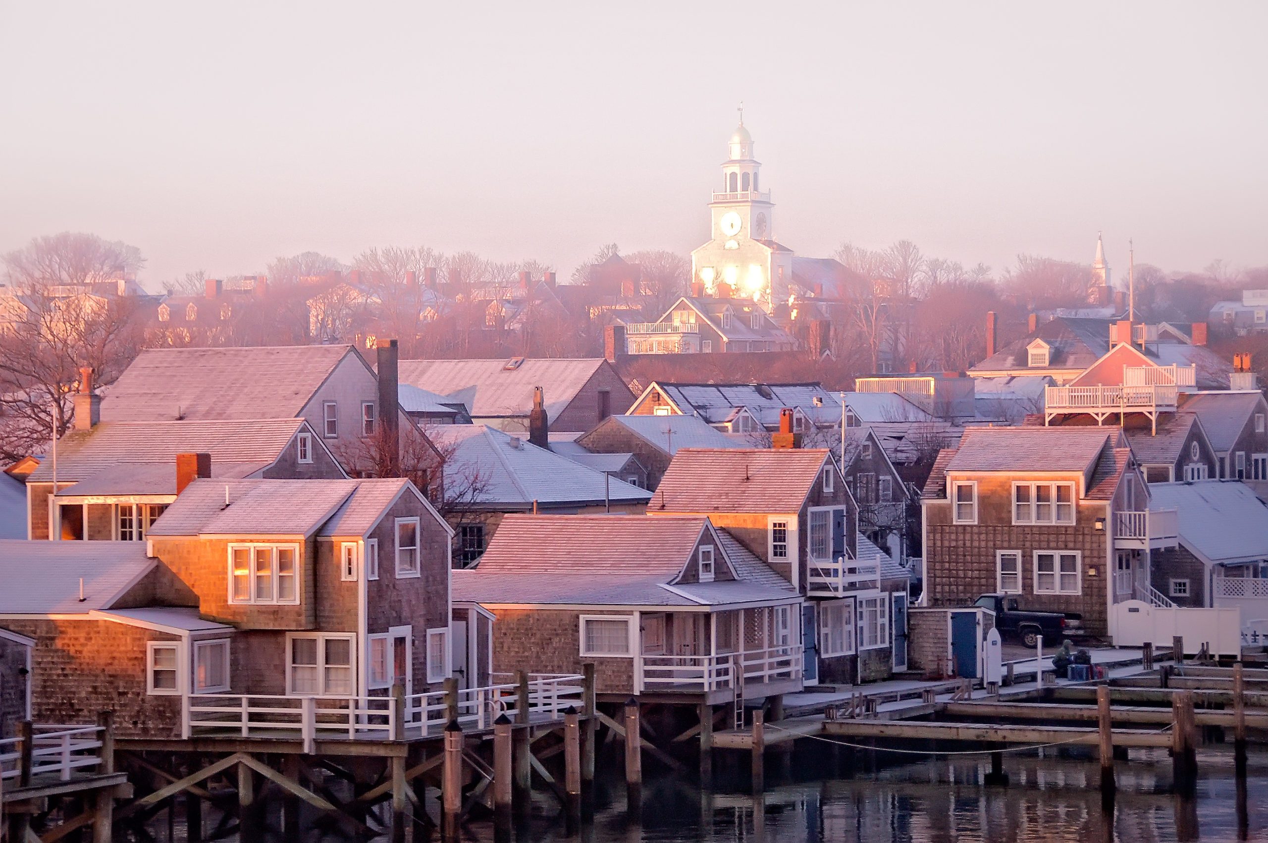 Nantucket sunrise townscape