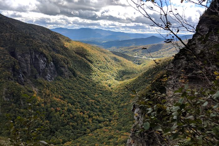 Smugglers' Notch Vermont looking towards Stowe as Autumn approaches