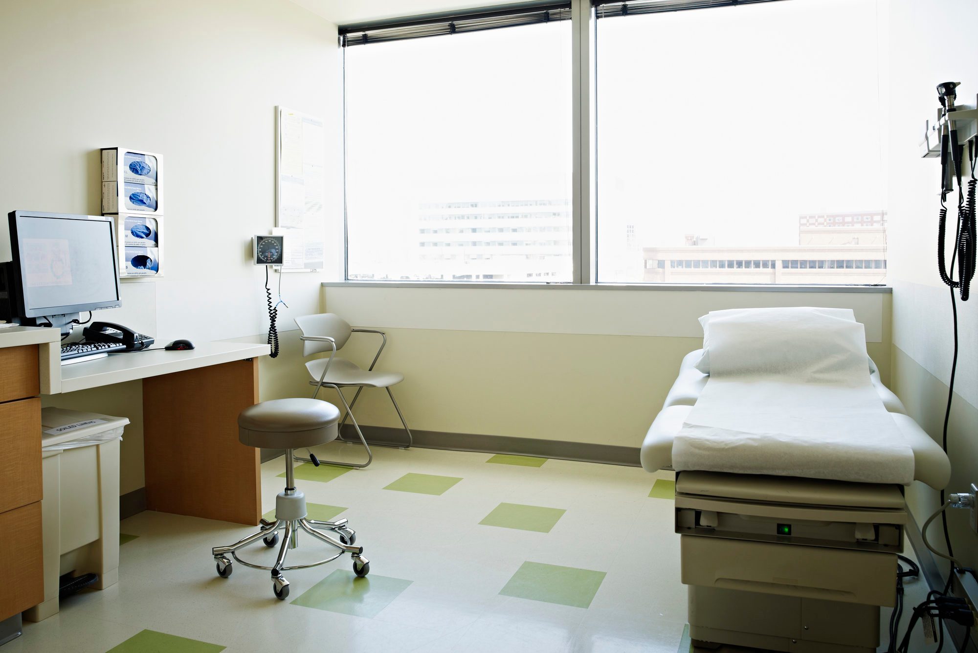 Empty medical exam room