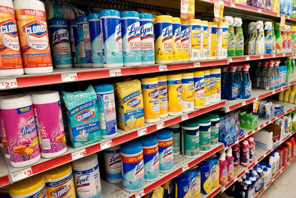 Family Dollar Store, anti-bacterial wipes and cleaning products