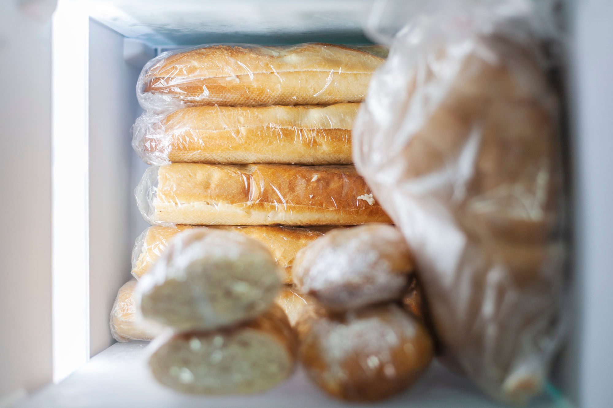 Bread stored in freezer