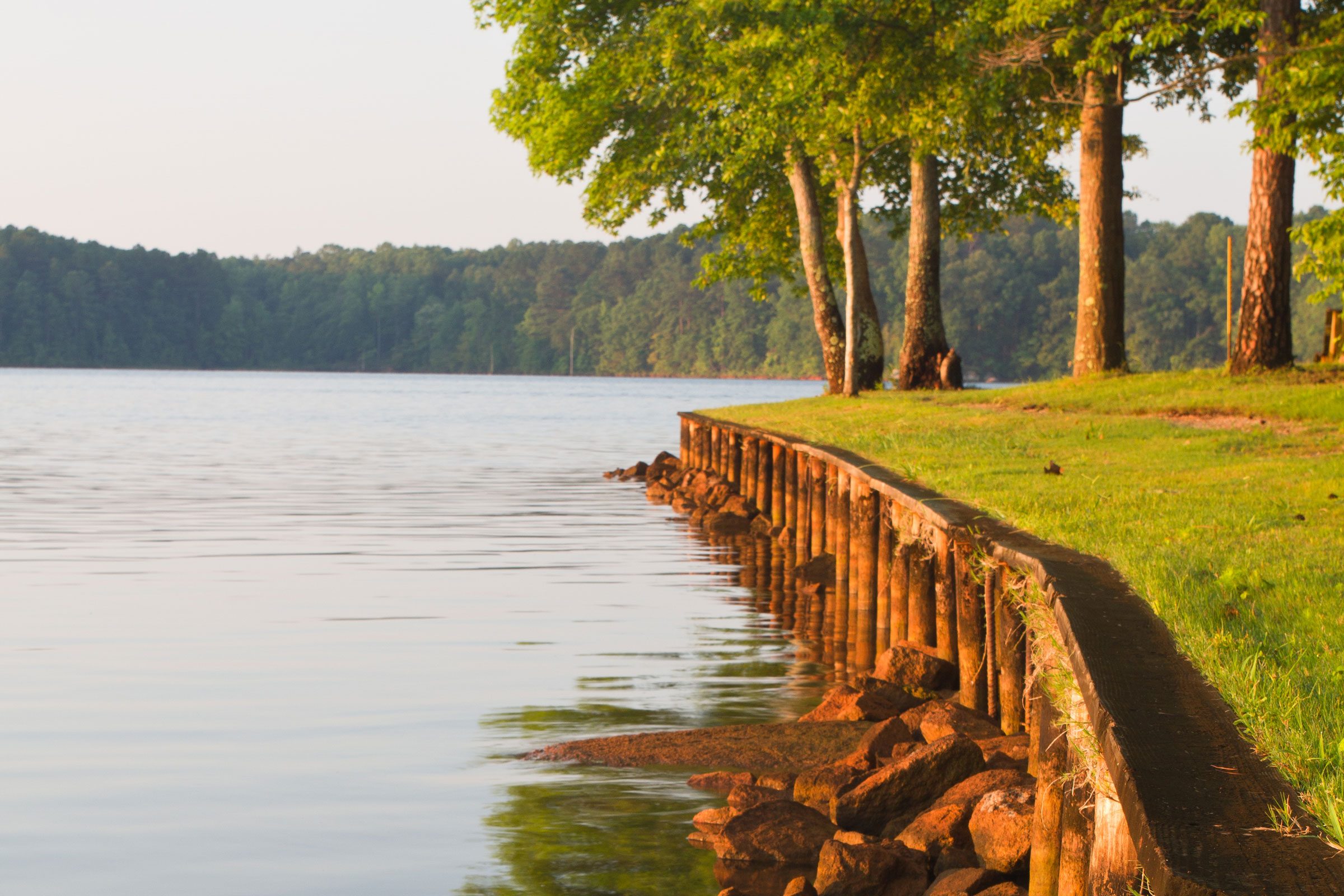 Seawall, retaining wall, at Lake Oconee Georgia