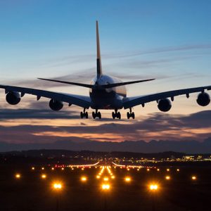 Landing airplane
