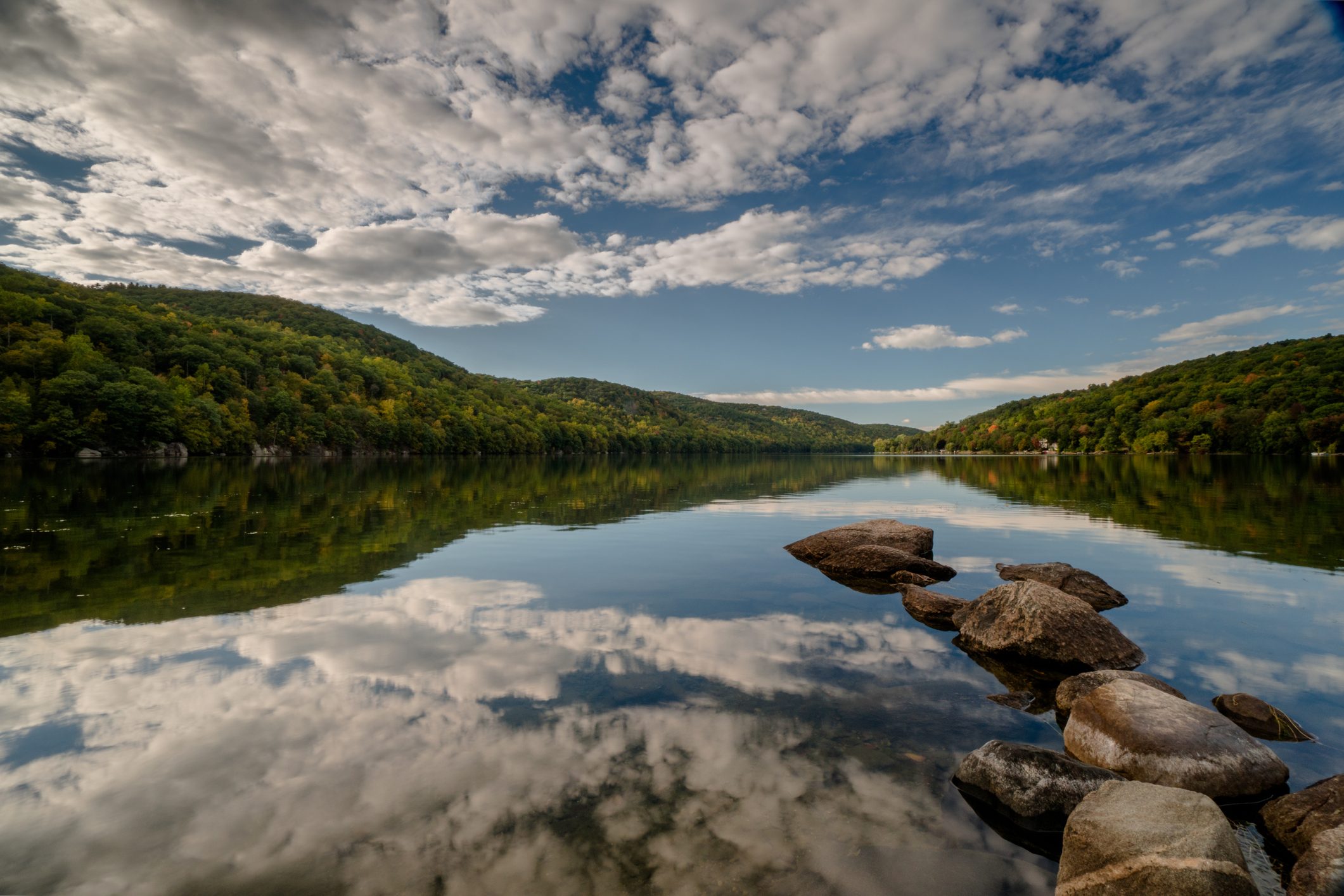 beautiful mountain lake in New England