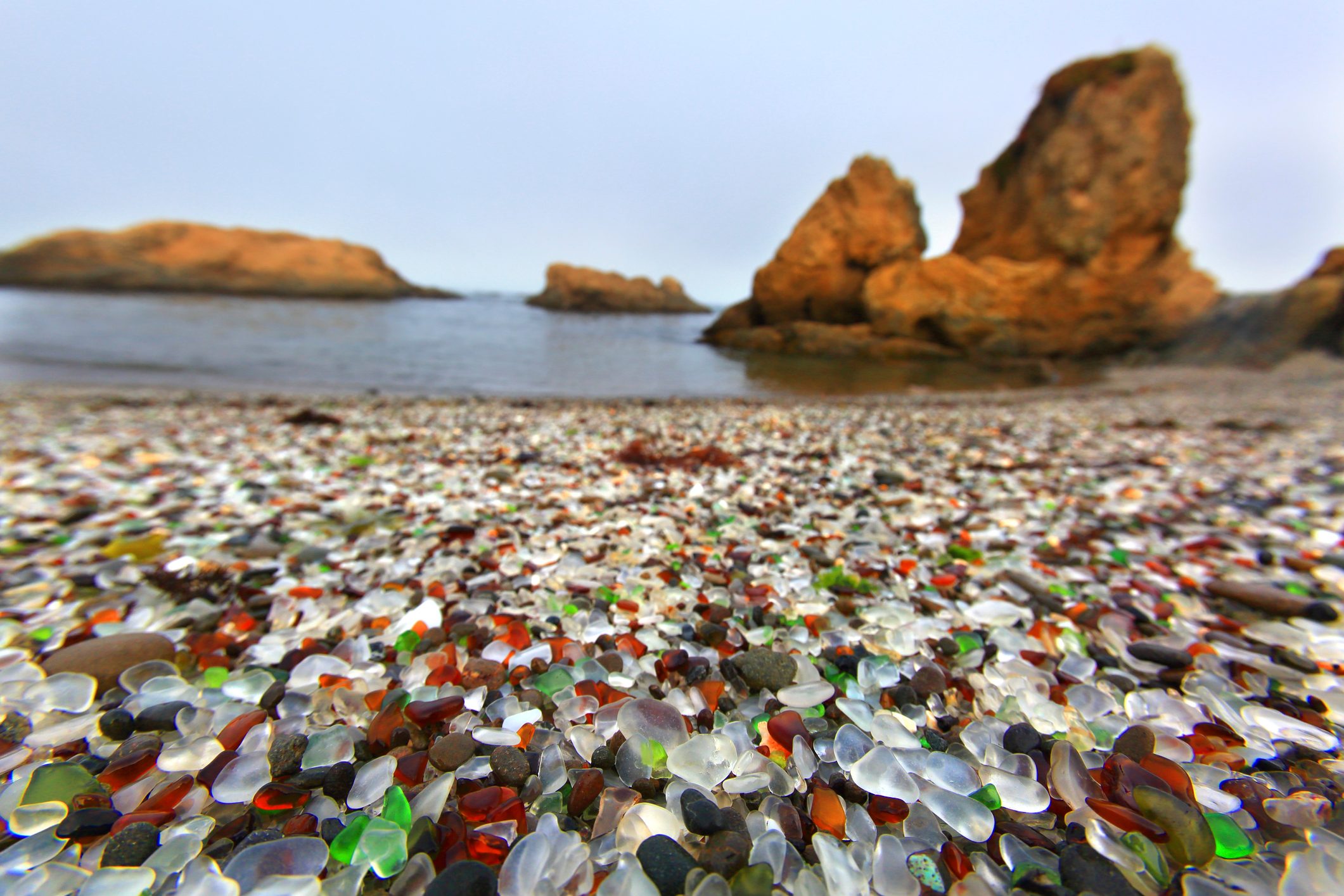 Usa, Californie, Fort Bragg. Glass Beach