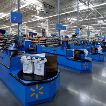 empty walmart check out lanes