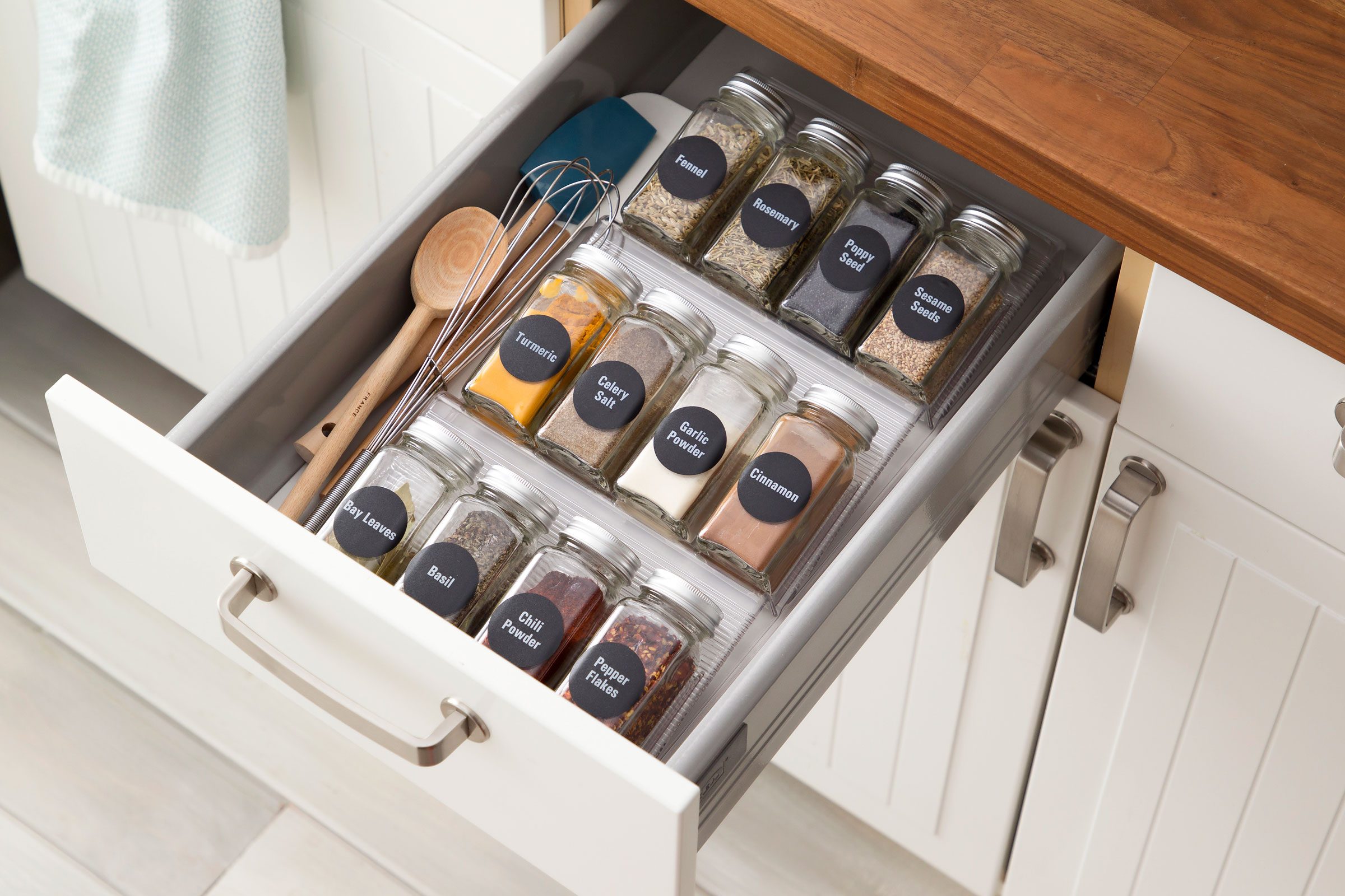 spice organizer in drawer