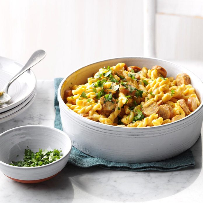 Chorizo pumpkin pasta