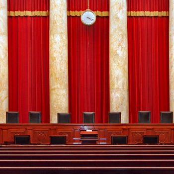 Court room interior at the United States Supreme Court