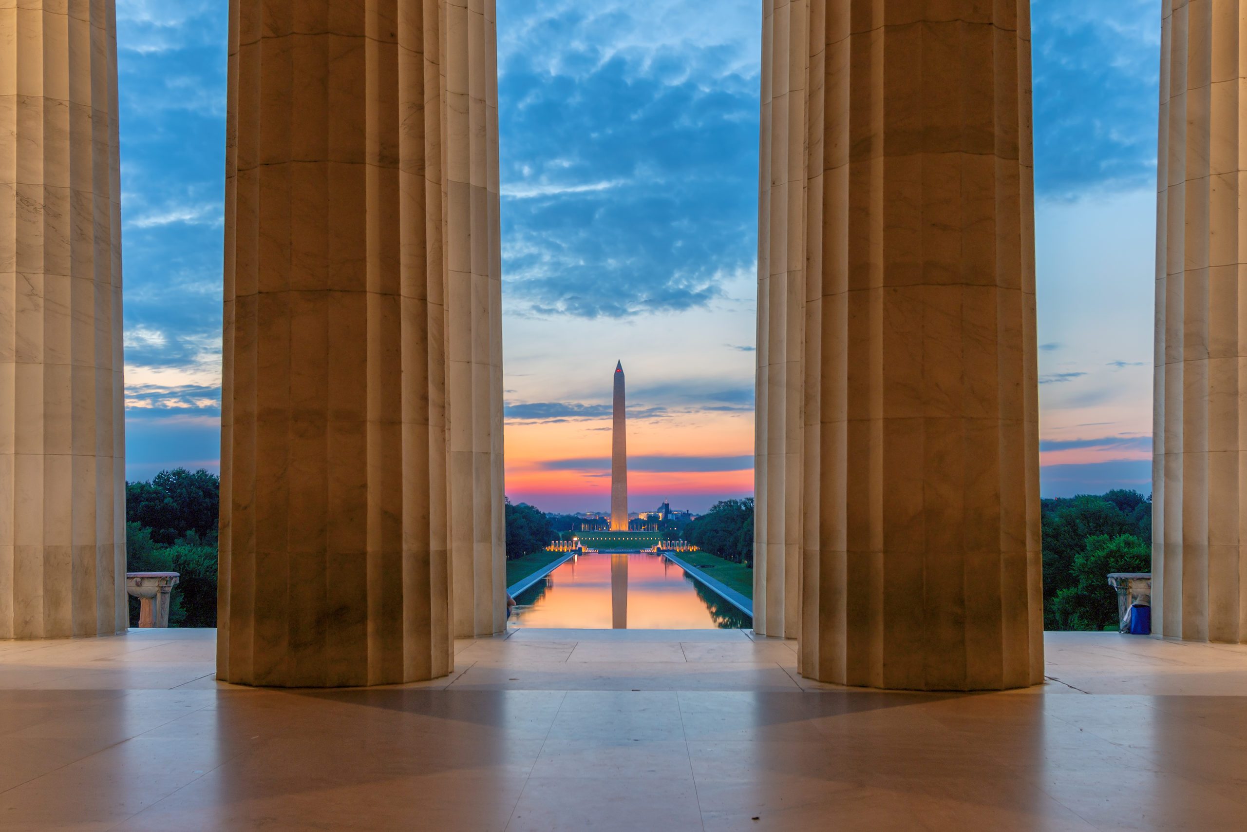 Lincoln Memorial at sunrise in Washington, D.C.