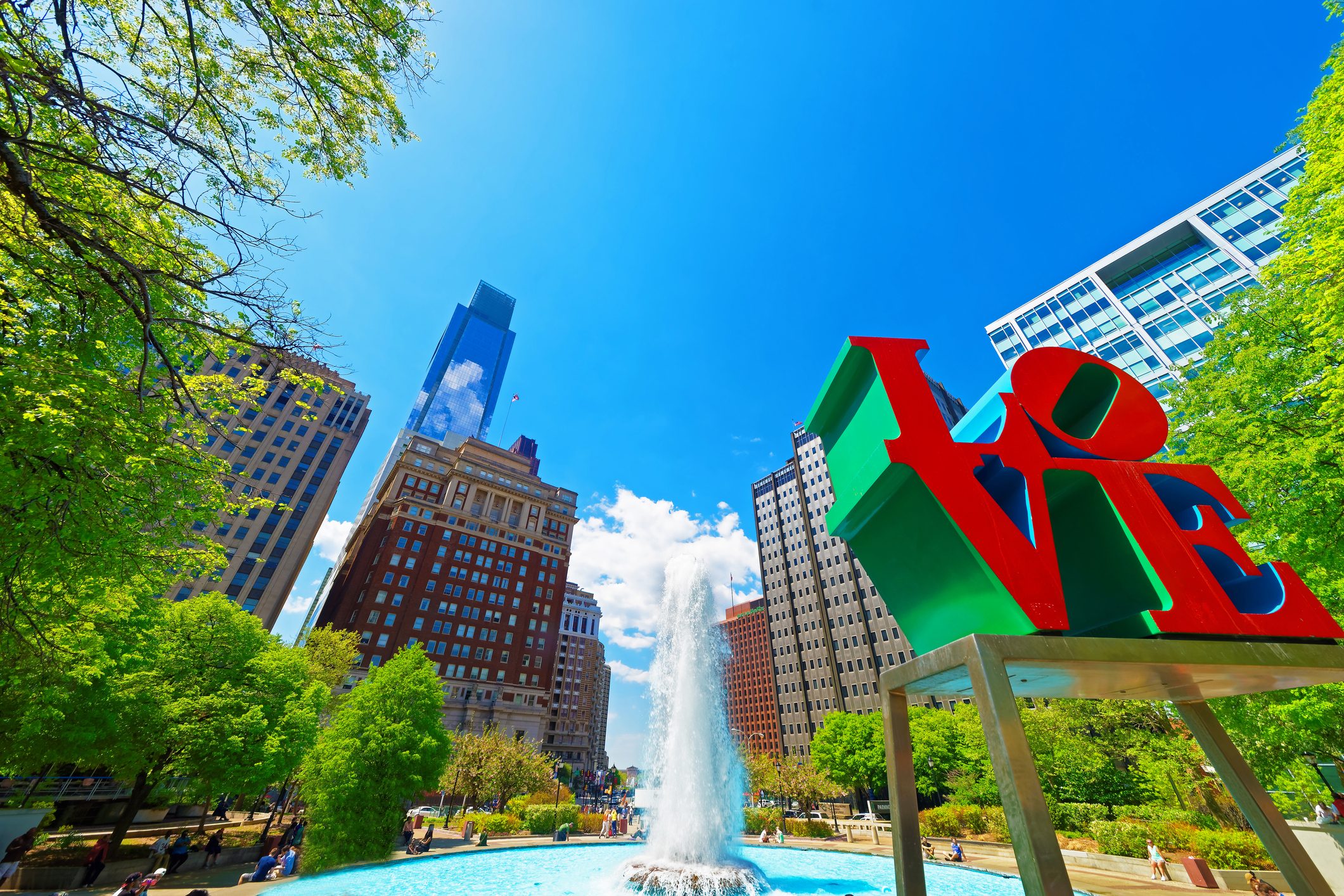 Love sculpture in the Love Park in Philadelphia PA