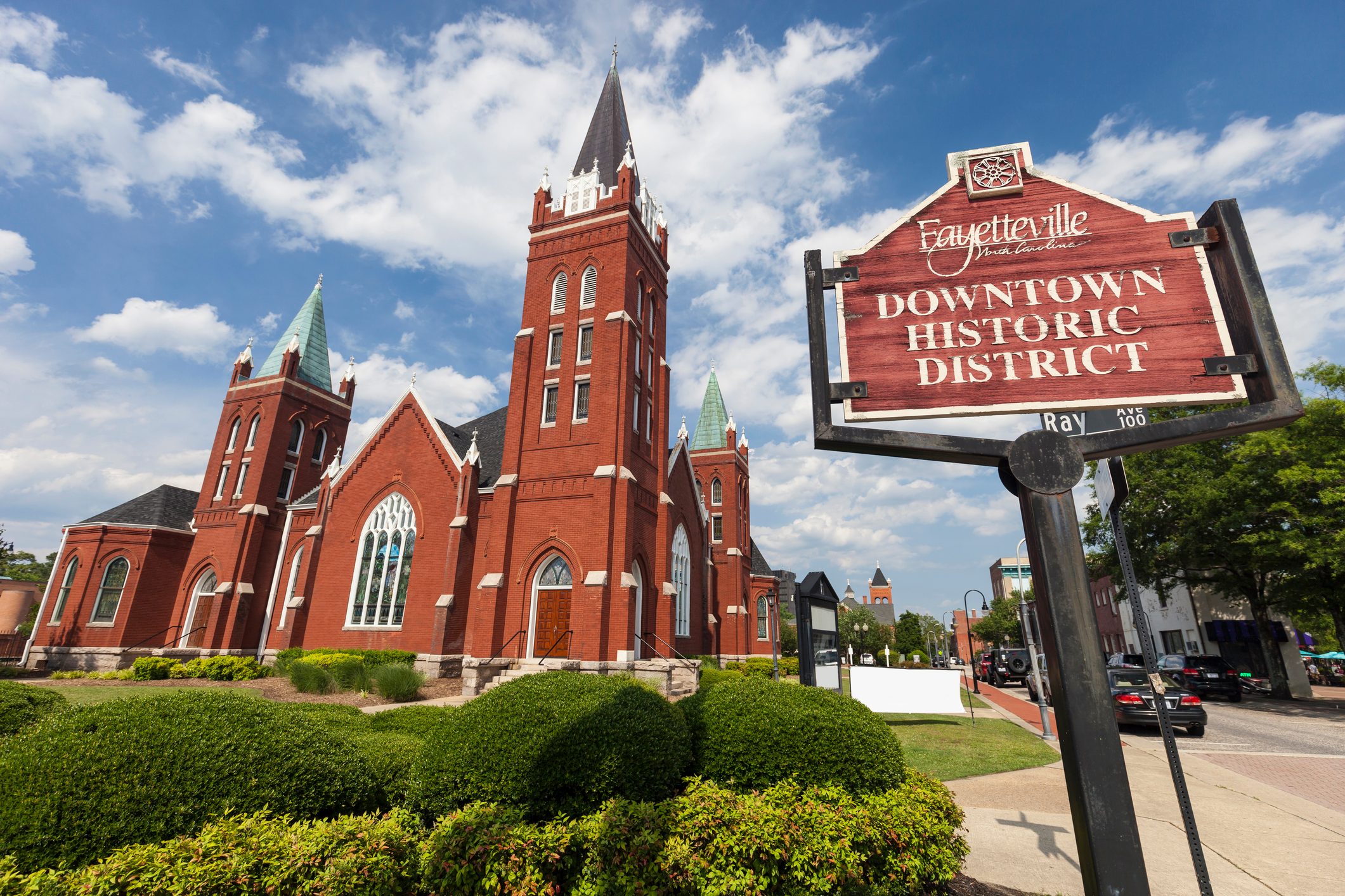 The Hay Street United Methodist Church in downtown Fayetteville, North Carolina