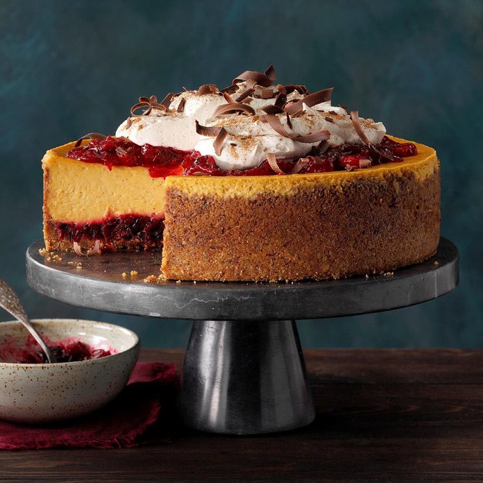 Pumpkin cranberry cheesecake