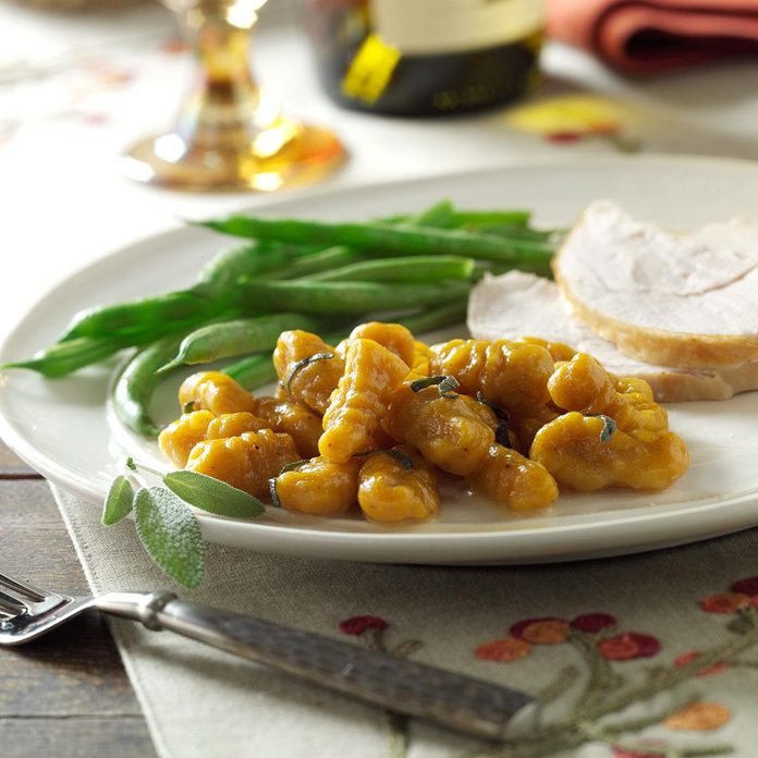 Pumpkin gnocchi in sage butter