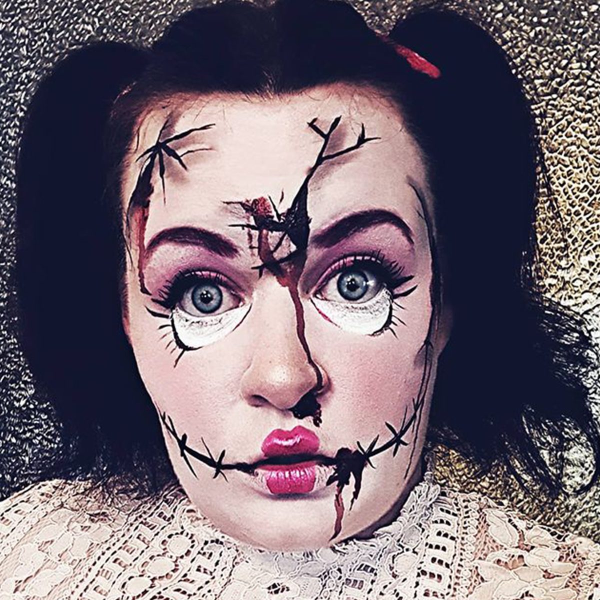 Broken Doll Halloween Makeup