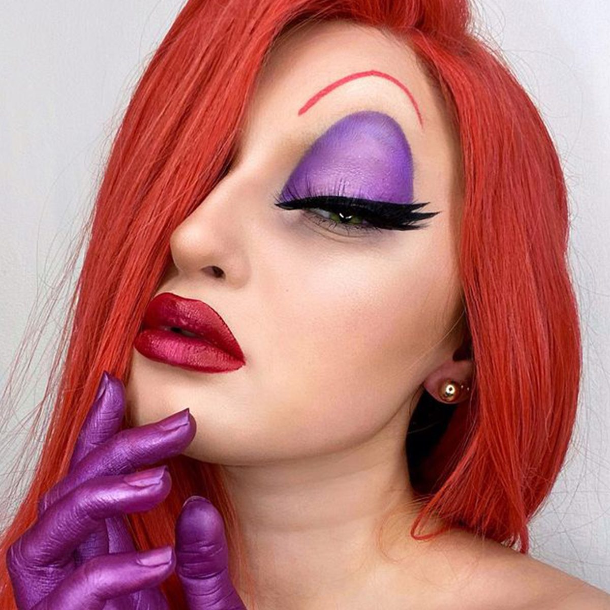 Jessica Rabbit Halloween Makeup Via Cakedbykelsey