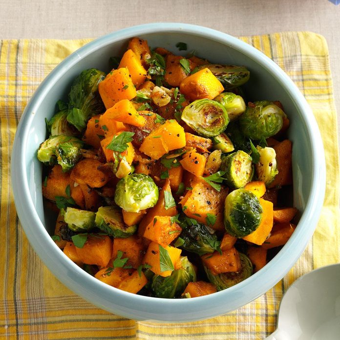 Roasted pumpkin and Brussel sprouts