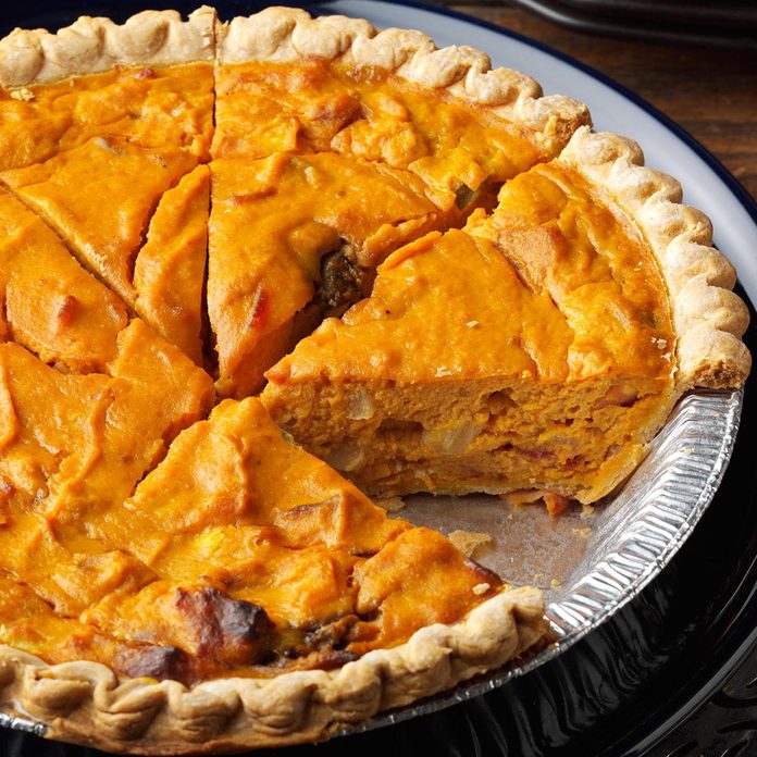 Savory pumpkin quiche