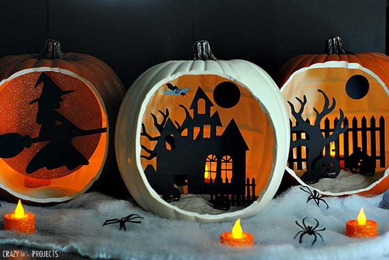 Shadowbox pumpkins