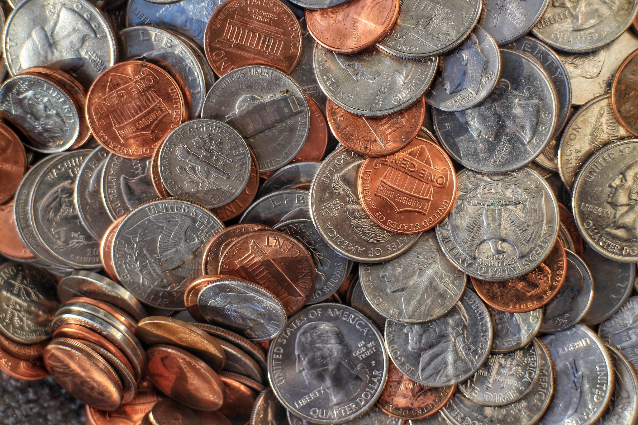 Full Frame Shot Of Coins