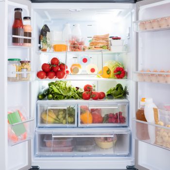 Refrigerator With Fruits And Vegetables