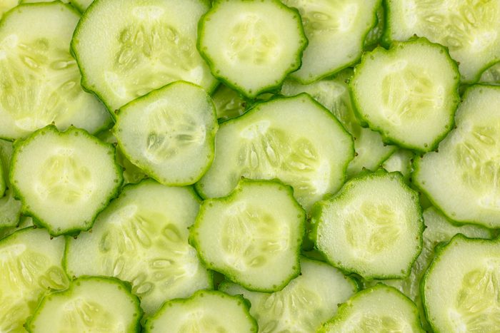 Ripe, sliced, fresh fruits, organic cucumber