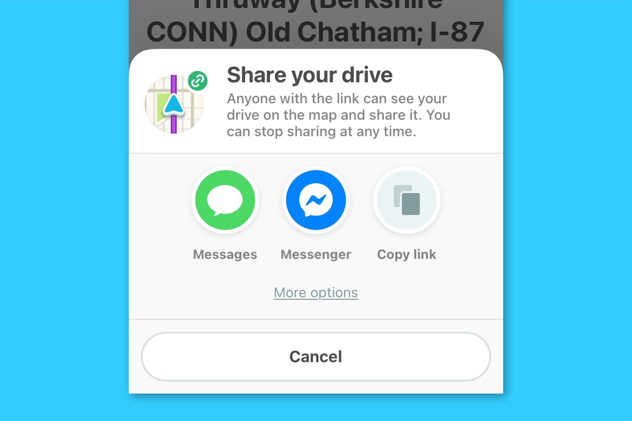 waze screen shot - share drive