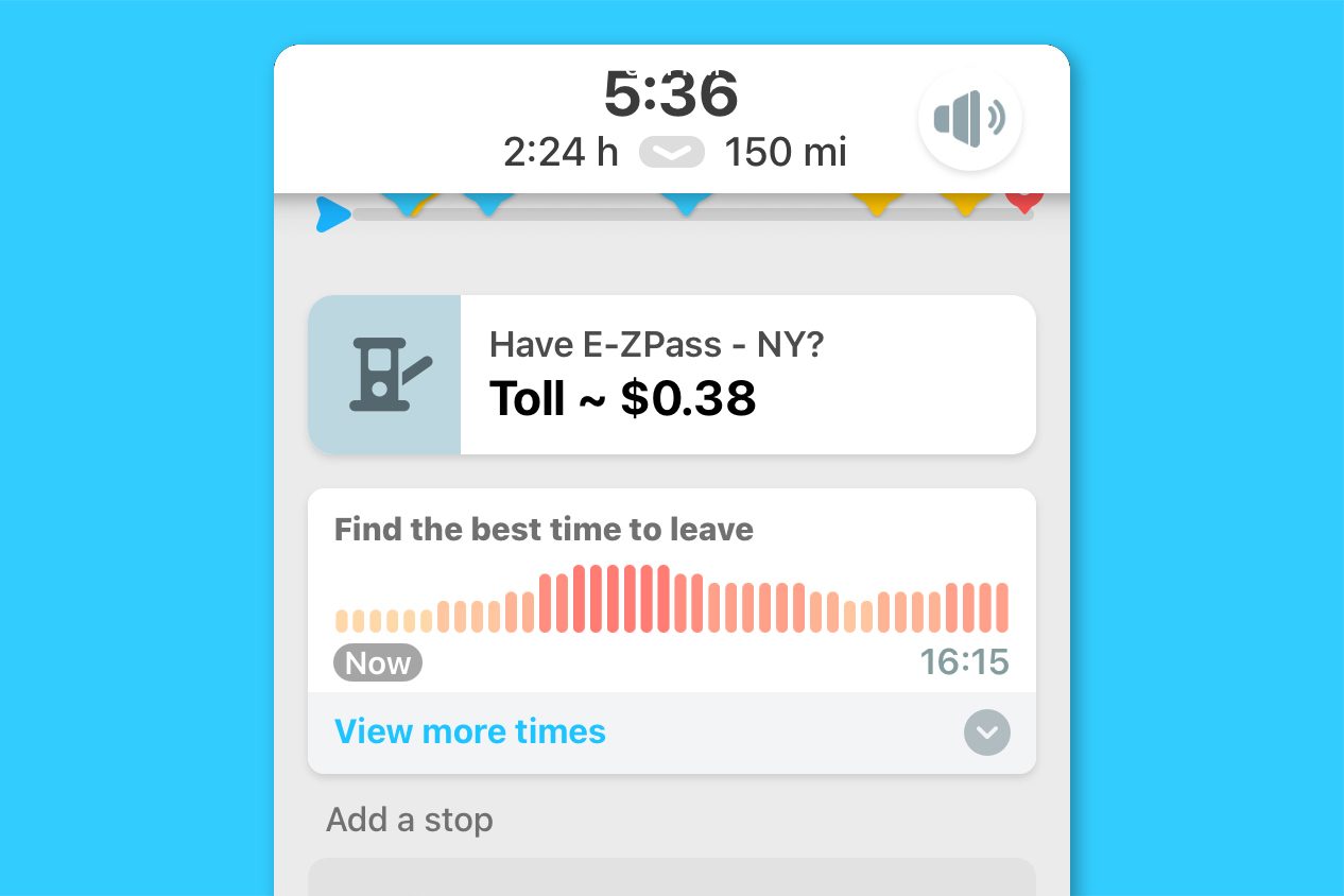 waze screenshot - find out when to leave