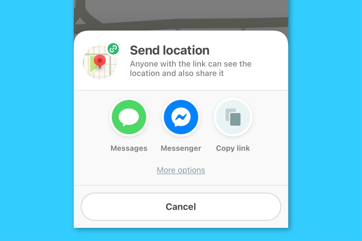 waze screenshot - send location