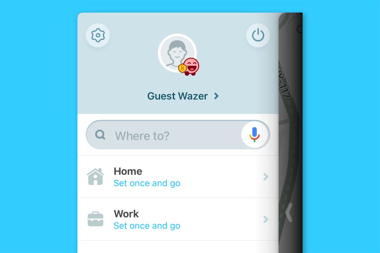 waze screenshot - set and go