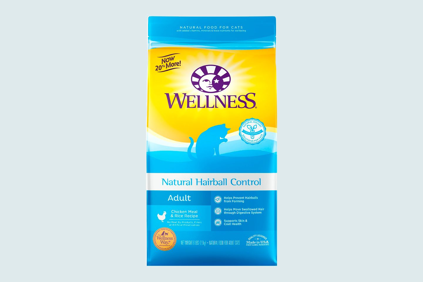 Wellness Natural Hairball Control Chicken Meal & Rice Recipe Dry Cat Food