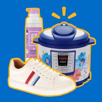 Combination of three items from this list: slow-cooker, shoe, and dry shampoo.