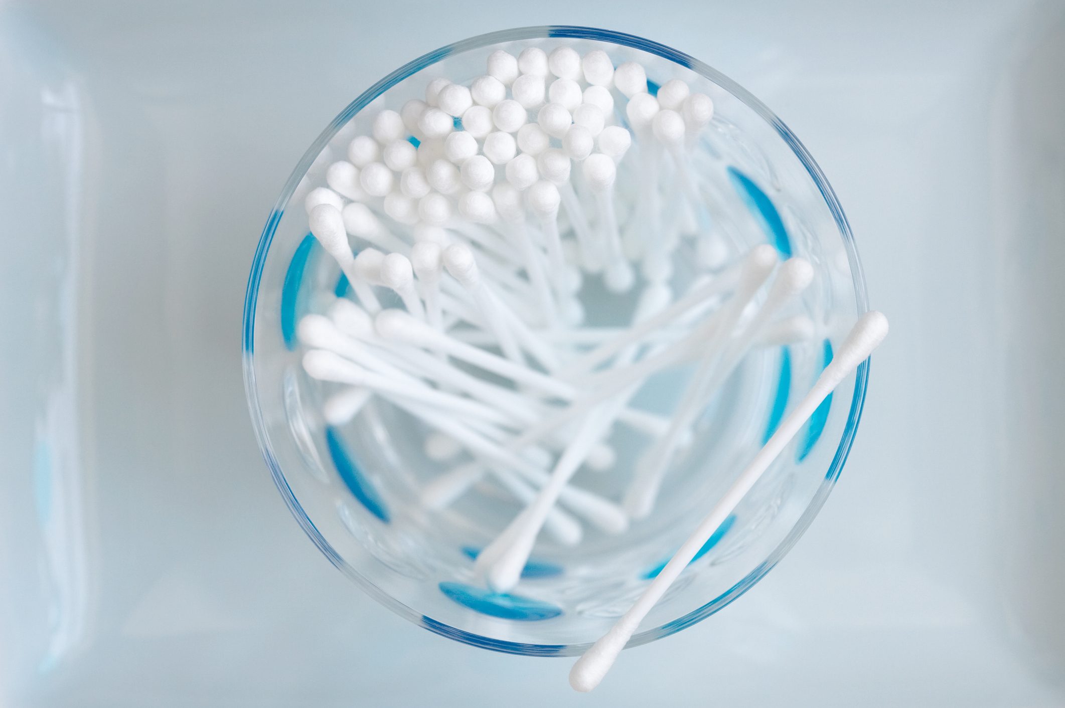 Cotton buds in a beaker