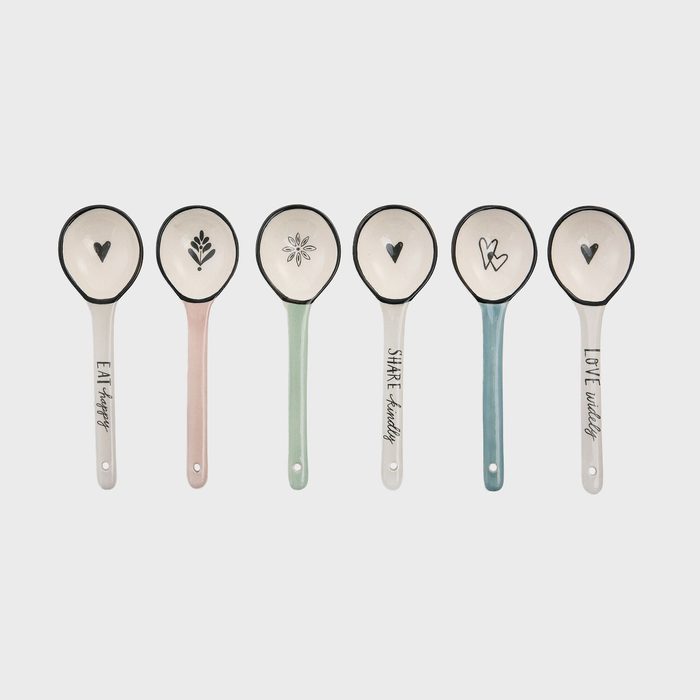 Heaping Teaspoons Six Assorted Ceramic Spoons