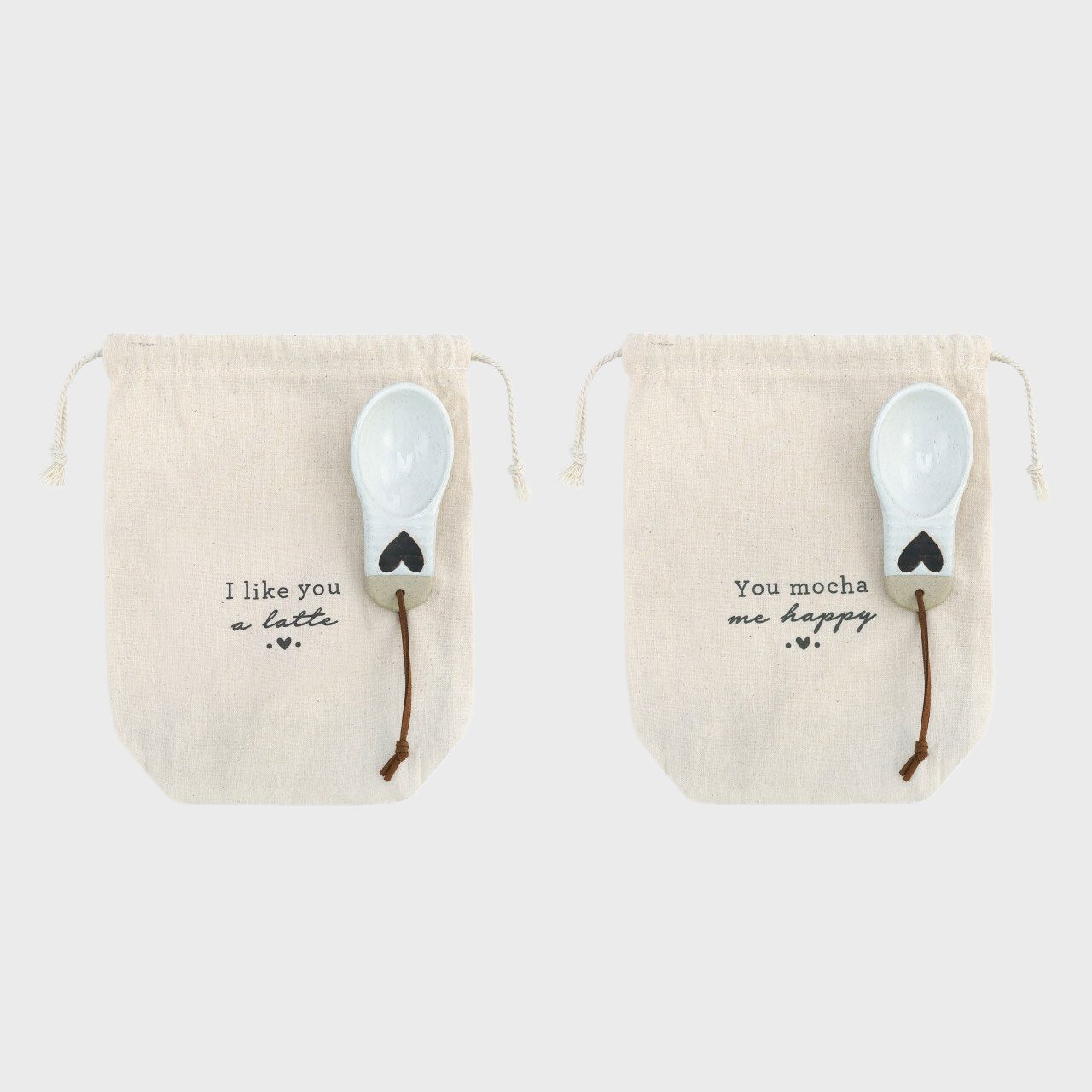 Heart Coffee Bag With Scoop Set Of 2