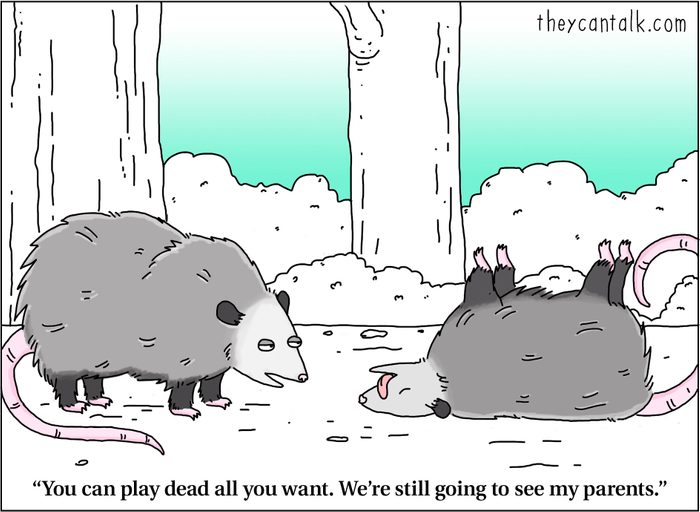 playing dead thanksgiving cartoon