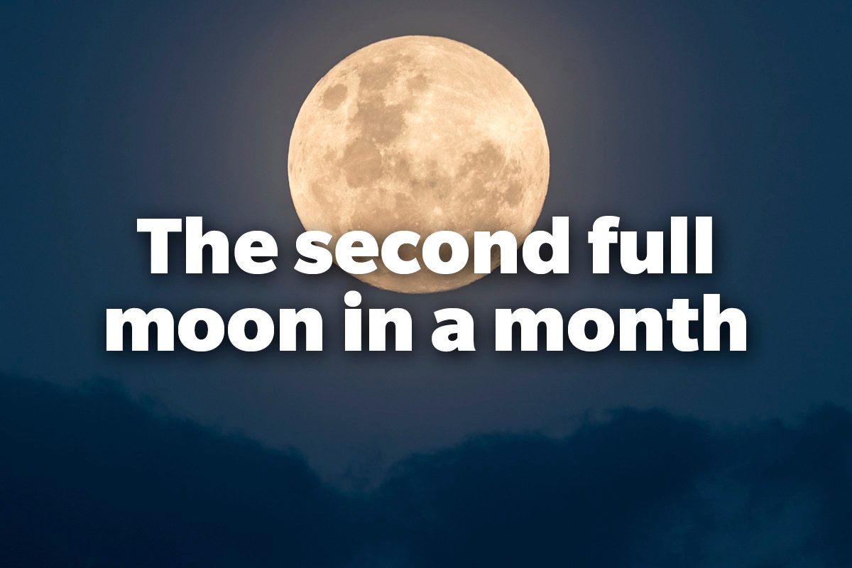 The second full moon in a month