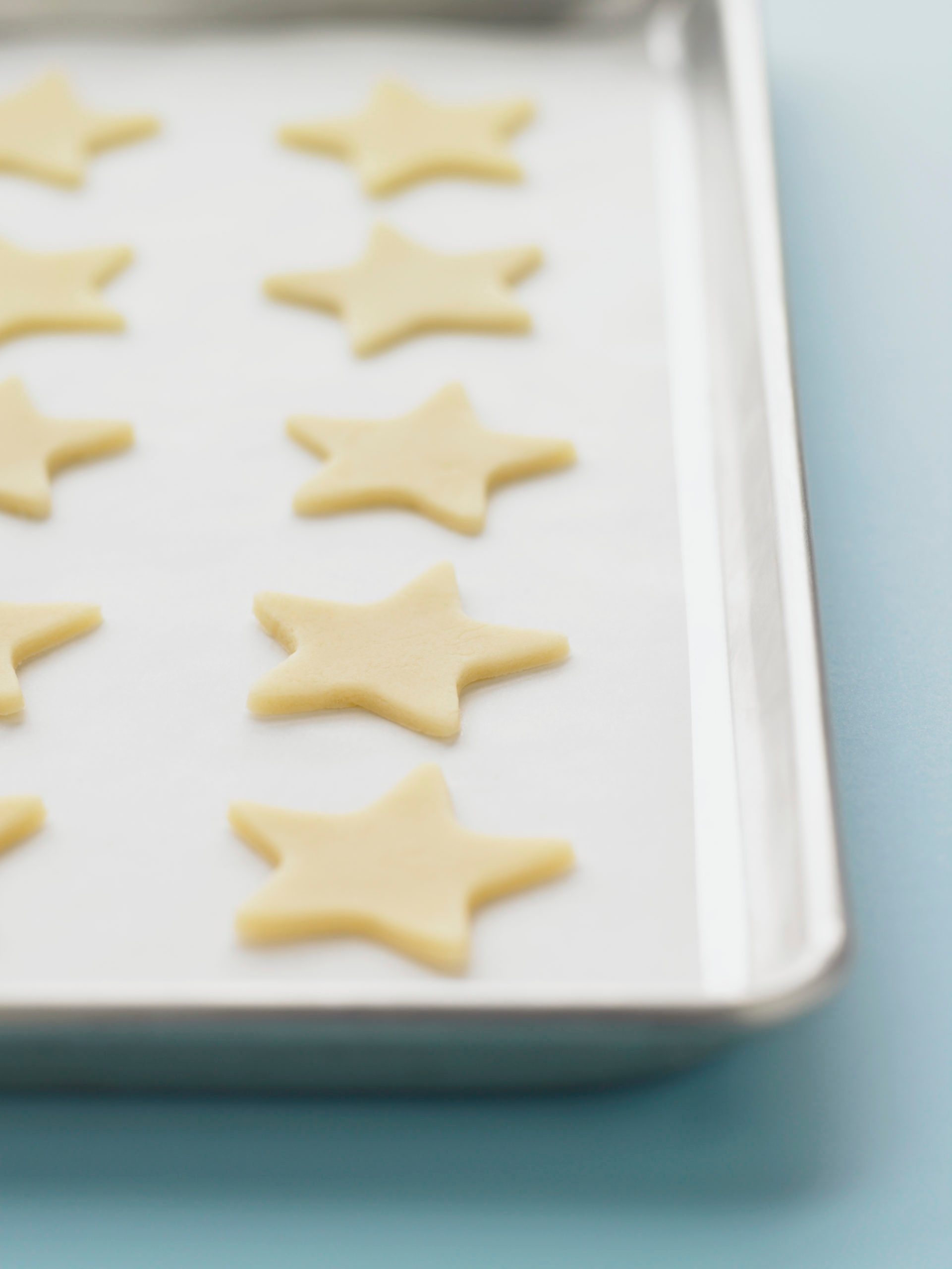 Holiday cookies on a baking sheet