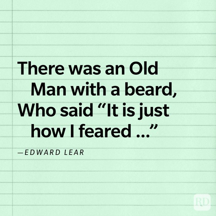 "There Was an Old Man with a Beard" by Edward Lear