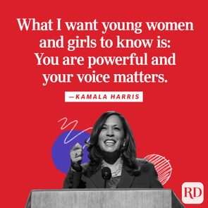 Kamala Harris quote with text that says 