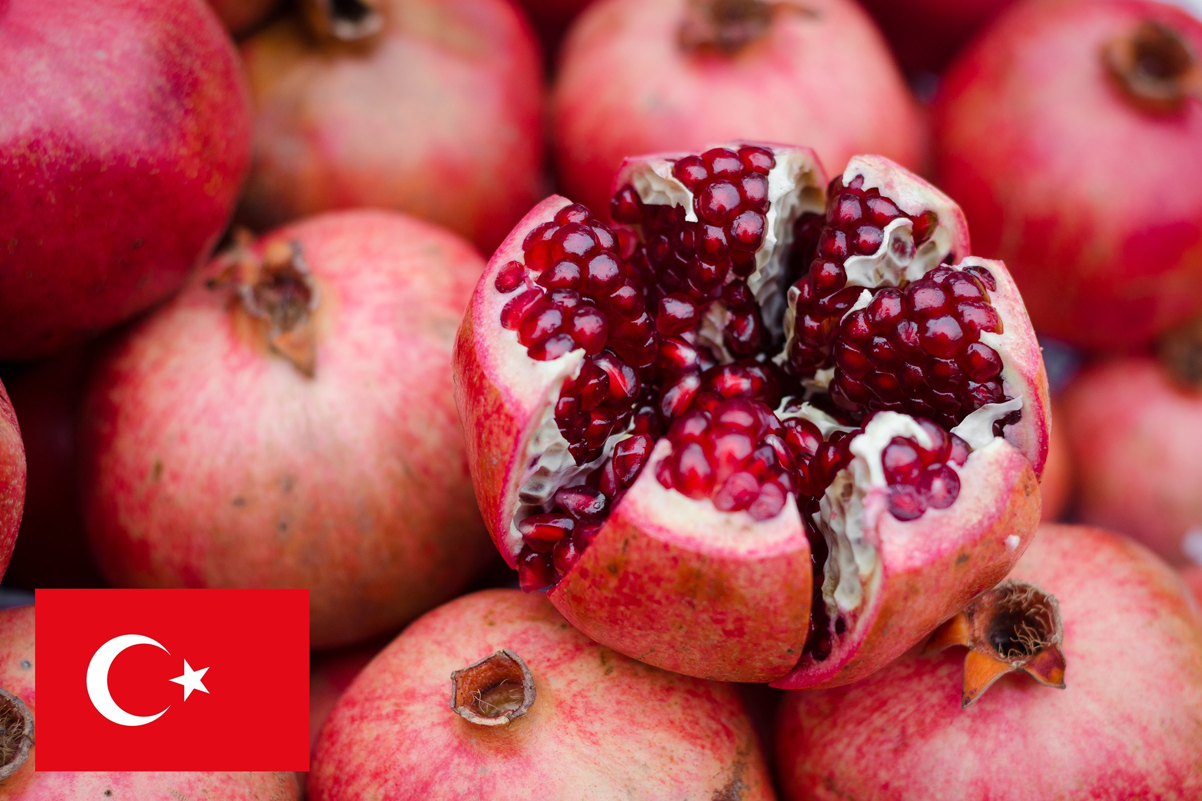 pomegranates with turkey flag