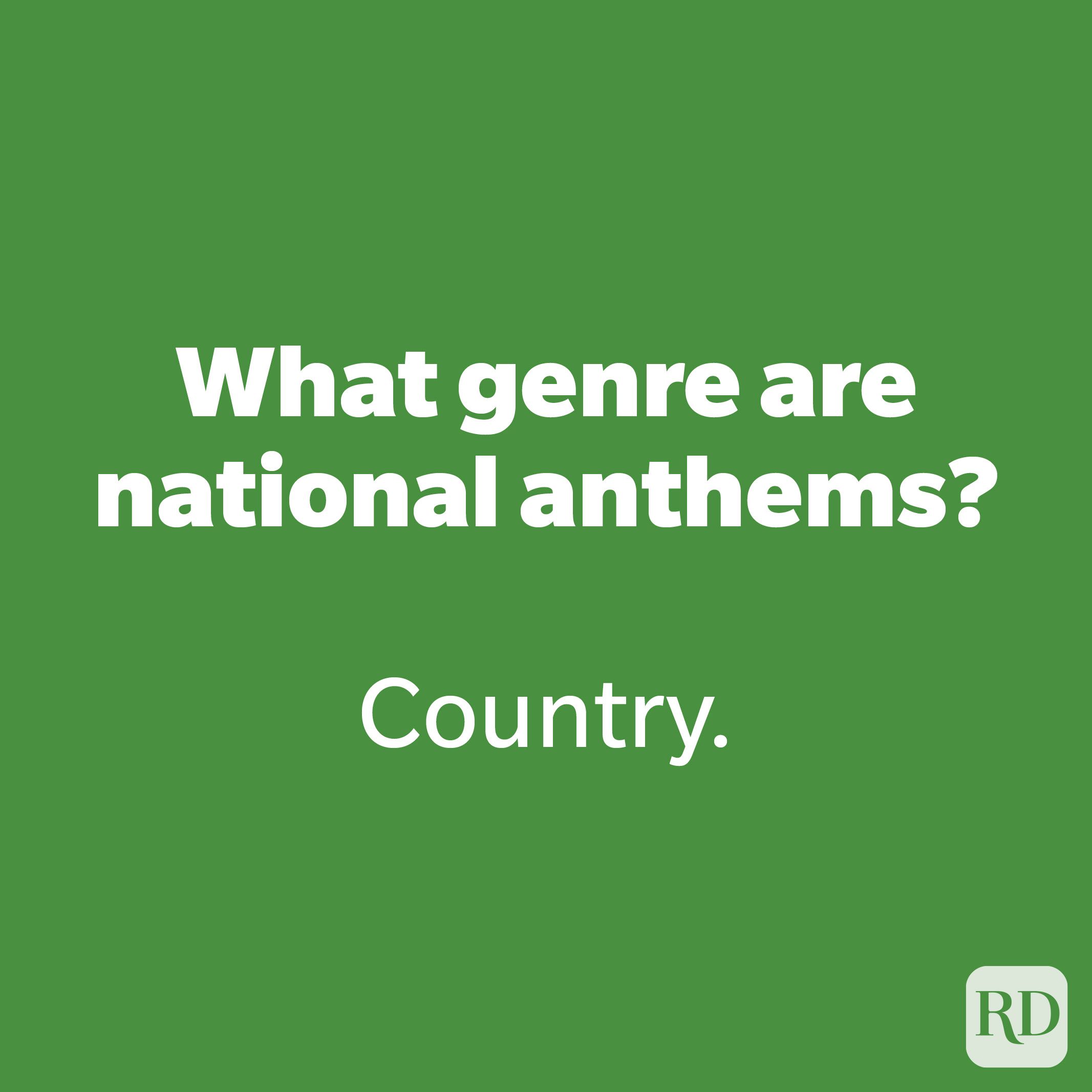 What genre are national anthems? 