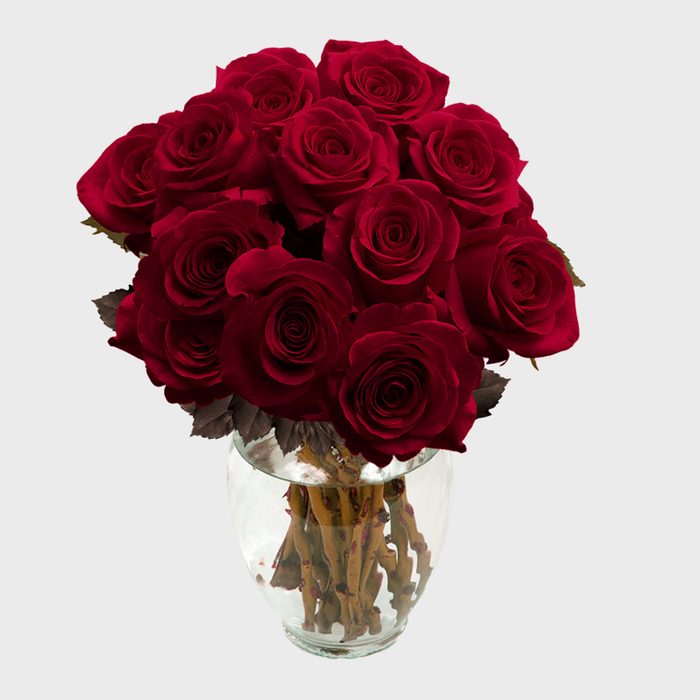 2 Burgundy Rose Bouquet Via Globalrose Ecomm