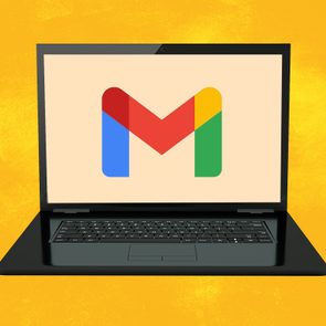 Windows computer screen showing Gmail logo