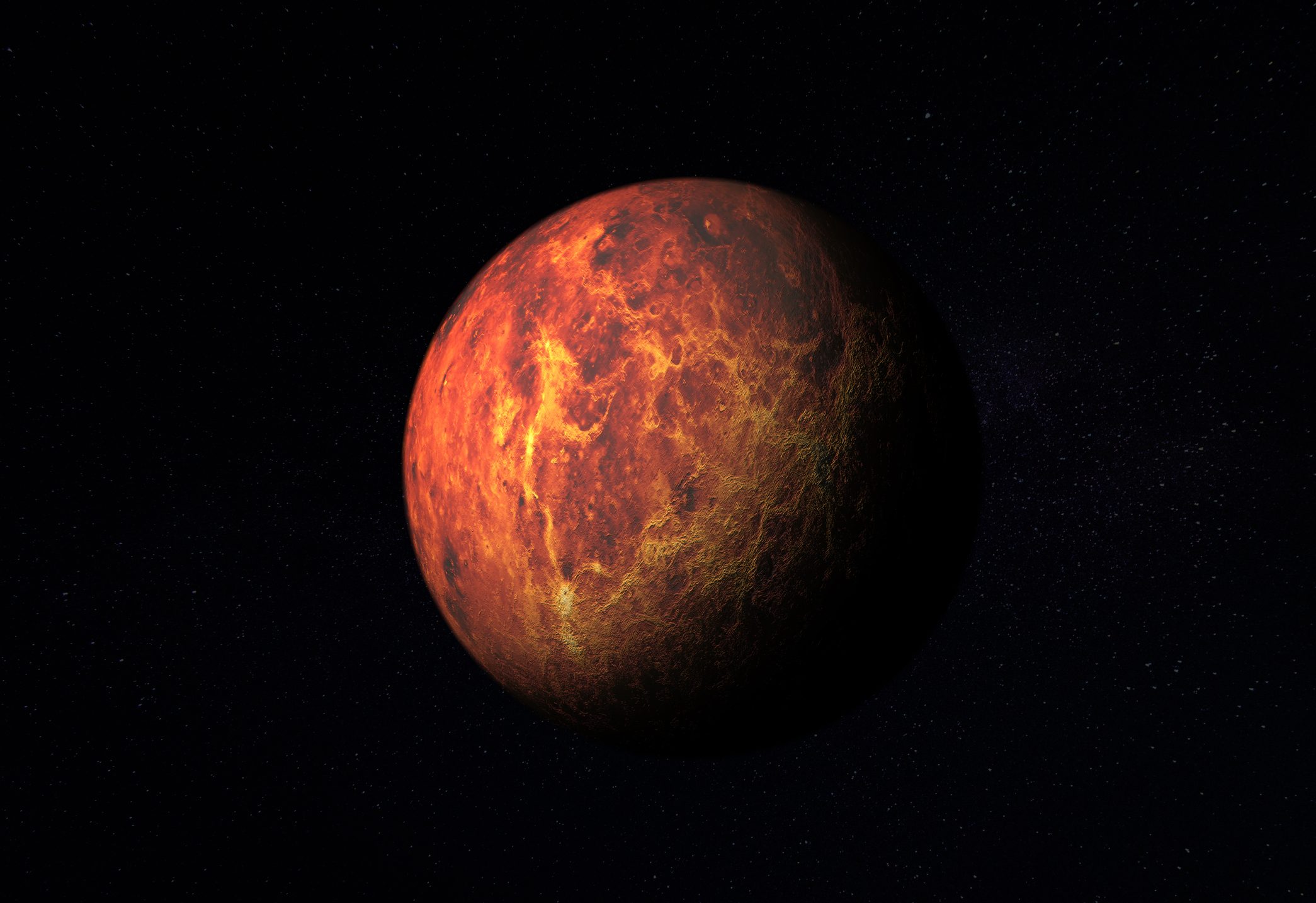 mars planet in space