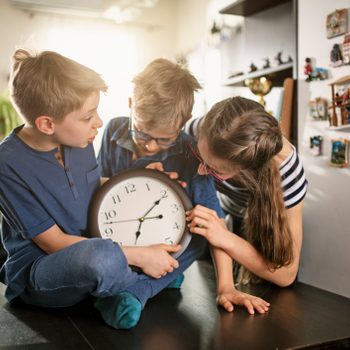 Kids playing an April Fools Day prank
