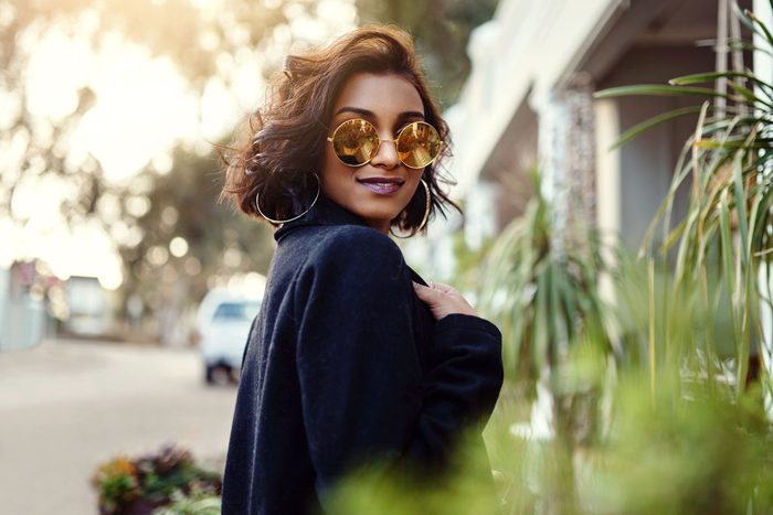 woman outside wearing sunglasses