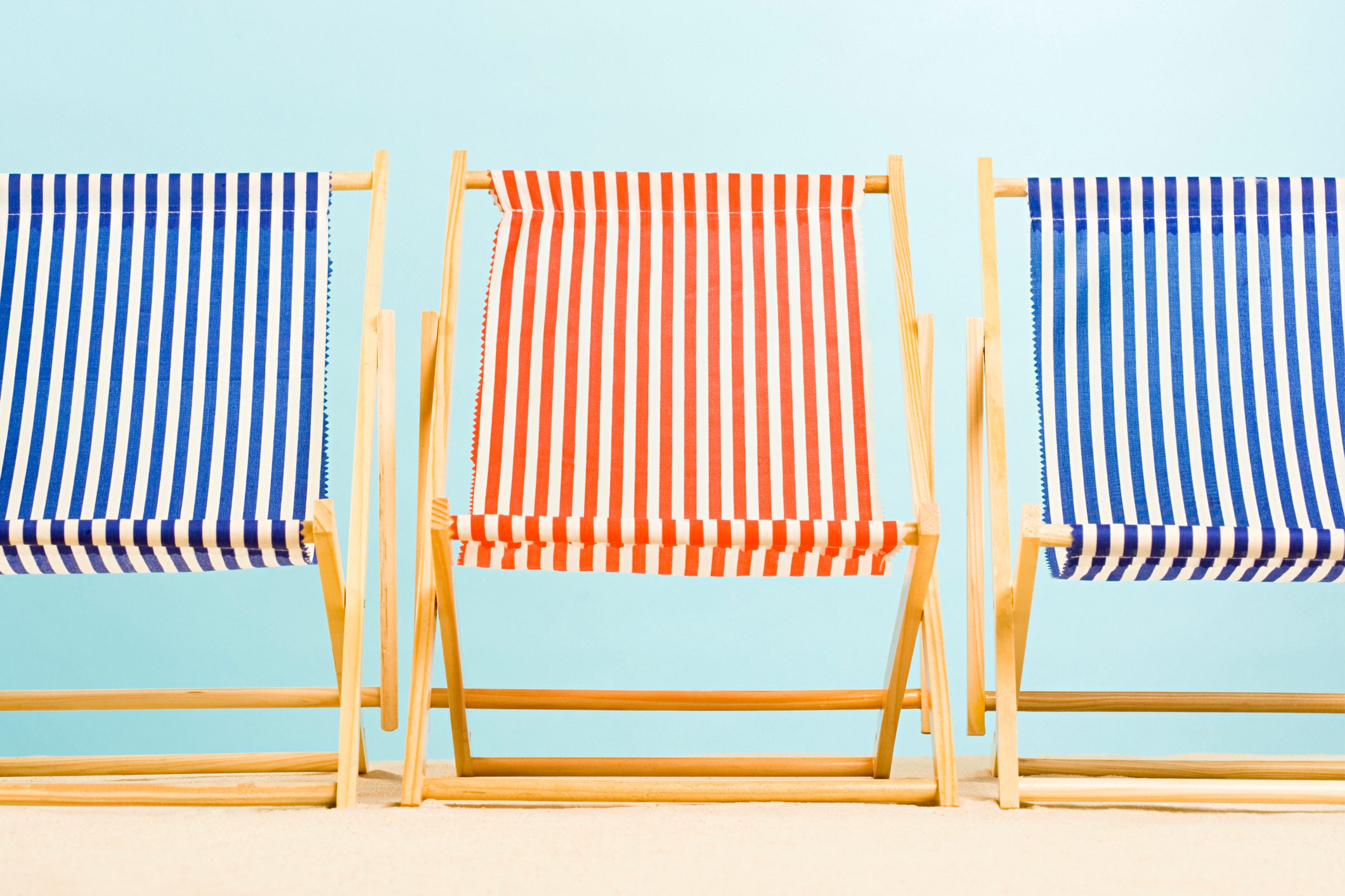 Three deckchairs